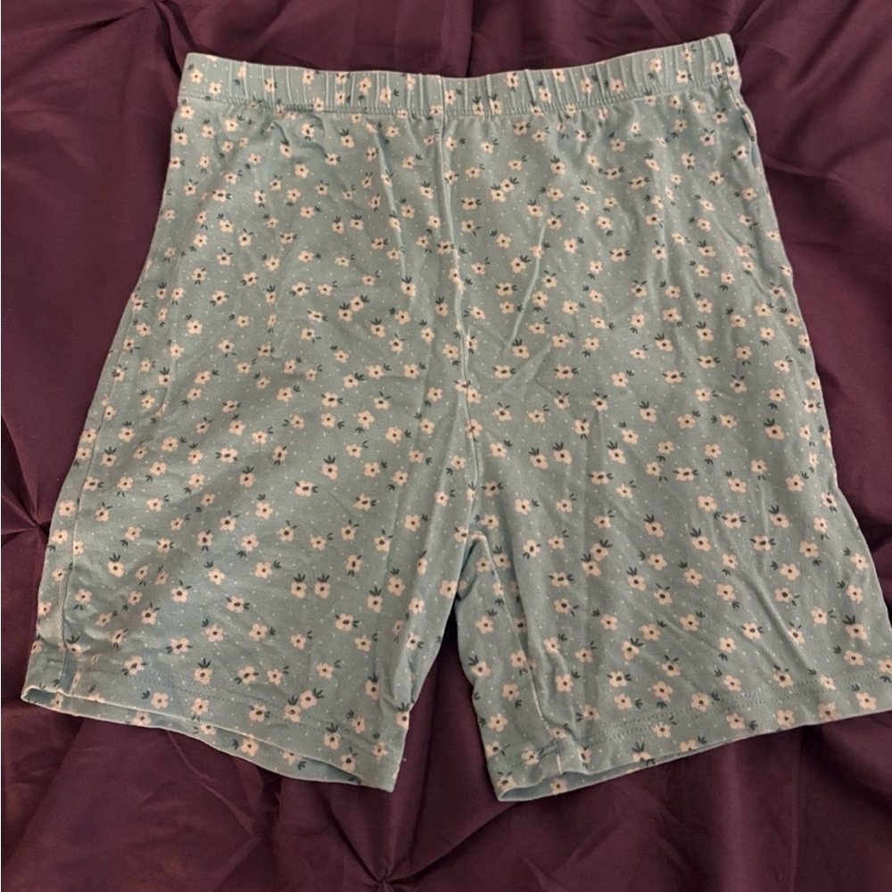 Posh Peanut Bamboo Floral Patterned Shorts- Bike Style- 7/8Y